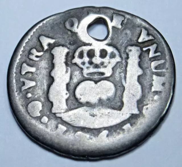 1761 Guatemala Silver 1/2 Reales Spanish Colonial Antique 1700's Columnario Coin