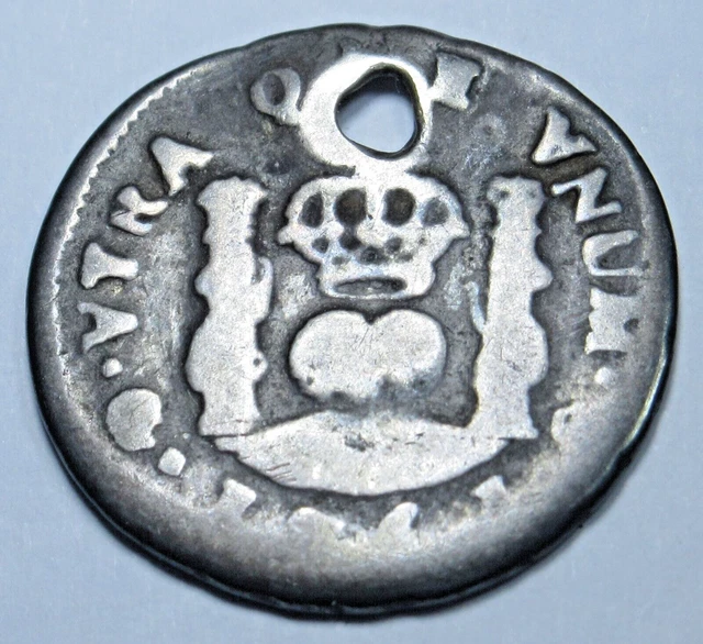 1761 Guatemala Silver 1/2 Reales Spanish Colonial Antique 1700's Columnario Coin