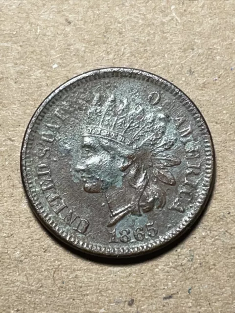 1865 INDIAN HEAD CENT Strong Full LIBERTY Sharp Vf-Xf Detail Penny