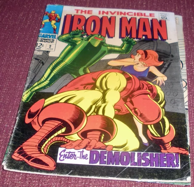 The Invincible Iron Man #2 Enter the Demolisher! 1968 Vintage Johnny Craig Cover