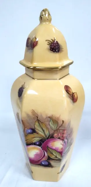 Aynsley Orchard Gold Ginger Jar. Signed D.Jones. Large 24cm -K49
