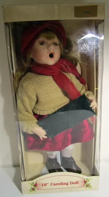 Old World 18" Caroling Doll Hand Painted Fine Bisque Porcelain