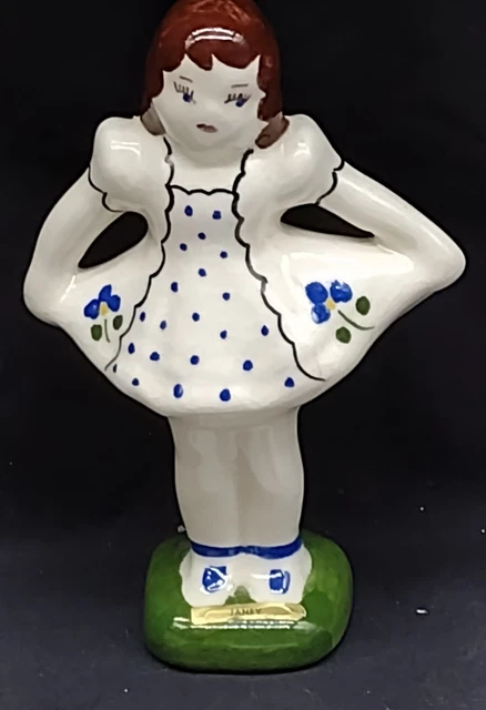 California Art Pottery Hand Painted Janey Figurine w/Original Foil Seals