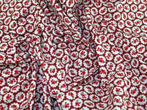 Rose & Hubble 100% Cotton Poplin Fabric Red - per metre