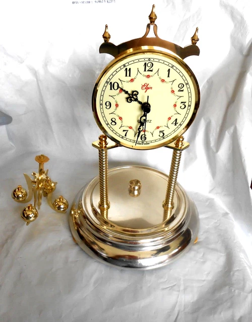 VINTAGE ELGIN ANNIVERSARY Clock Glass Dome Porcelain Face Japan PARTS