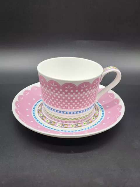 Maxwell & Williams Cashmere Chantilly Lace Cup Saucer Bone China Pink