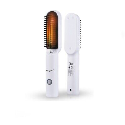 Electric Hair Straightener Comb Wireless Beard Brush Men Salon Styling PC Tool