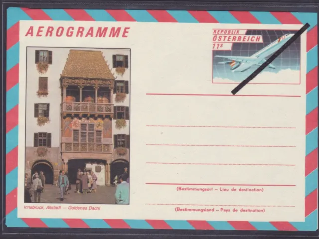 Ö.1989 ANK.Nr.23 Aerogramm Briefumschlag-Kuvert mit Schrägbalken VORLAGESTÜCK !