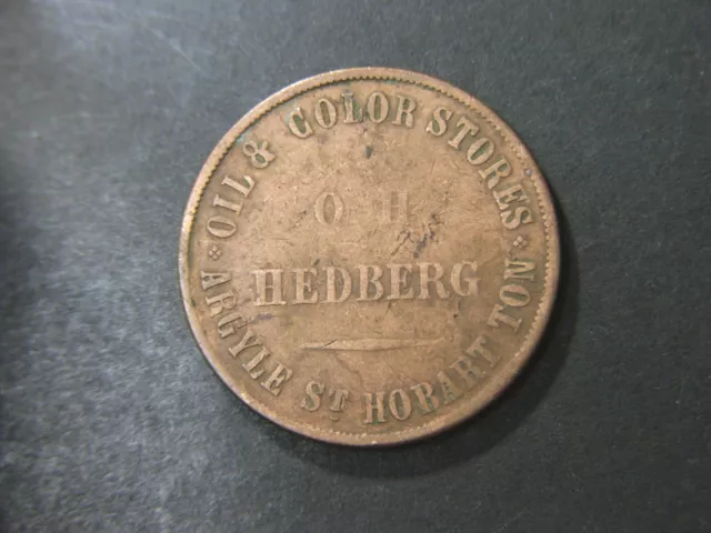 Token Penny, c1850s - Hedberg 1d, Hobart Ton Tasmania