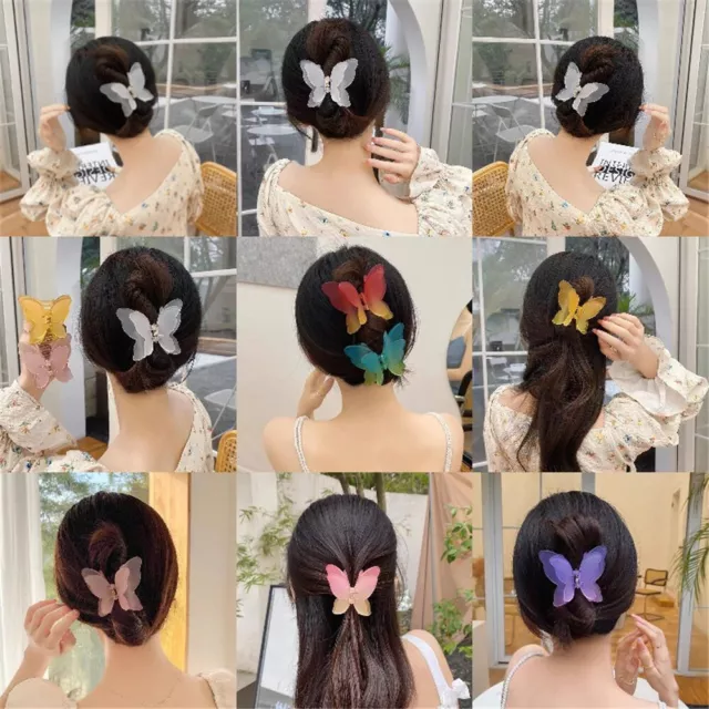 Women Girls Large Hair Claw BUTTERFLY Hairpin Hair Clips Gradient Barrettes ☑ 3