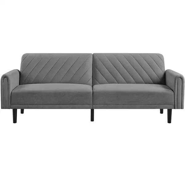 Schlafsofa 3-Sitzer-Sofa Klappbares Bettsofa bis 360 kg Belastbar Dunkelgrau