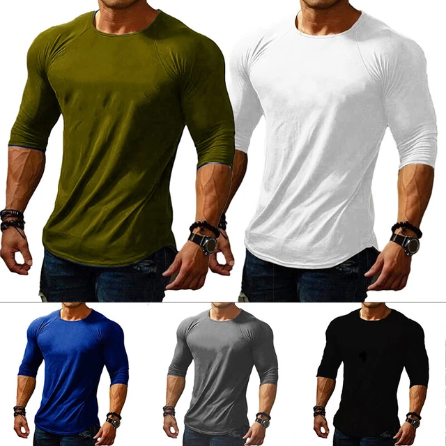 Uomo Muscolo Shaper Sport Maglietta Top Bodybuilding Palestra Allenamento Active