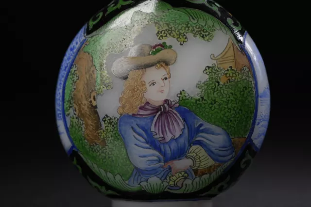 Chinese Coloured Glaze Carved Painted Exquisite Enamel Figure-story Snuff Bottle 3