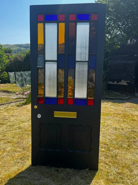 Original Victorian stained glass front door 1886
