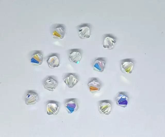 24 Swarovski Vintage #5301 Crystal-AB Bicone Beads 8mm