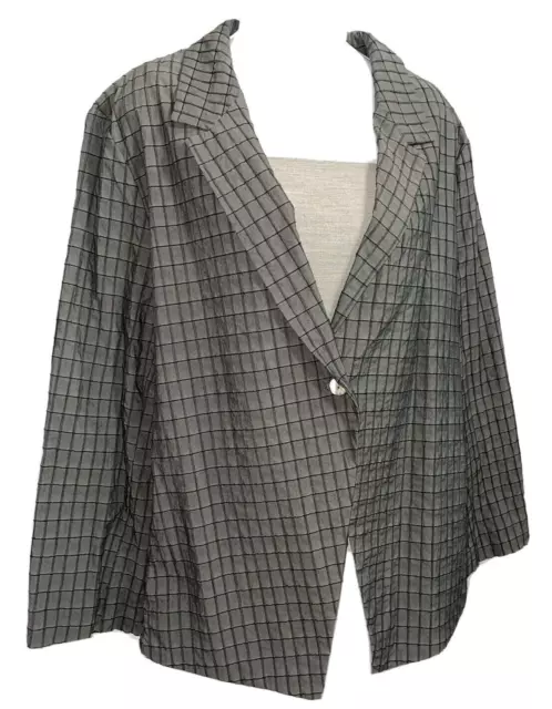 ELEMENTE CLEMENTE OSKA Jacket Size Medium Large Gray Textured Button Front M L