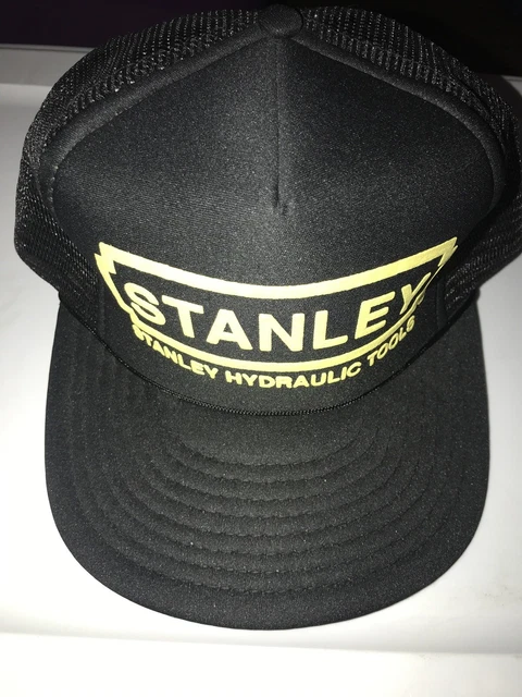 Vintage Stanley Hydraulic Tools Mesh Trucker Snapback Snap Back Hat Box Logo
