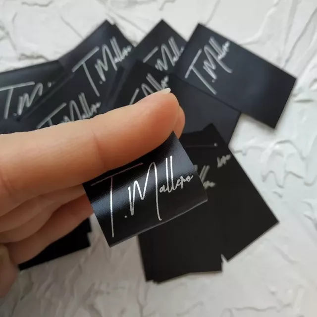 200 pcs Custom fabric tags and labels Satin ribbon label Custom clothing labels