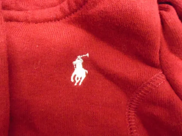 Veste À Capuche Rouge Bébé Fille Ralph Lauren 9 Mois Avec Garniture À Volants 2