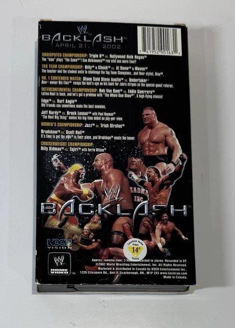 WWF WRESTLING BACKLASH VHS 2002 Stone Cold The Undertaker Tested ...