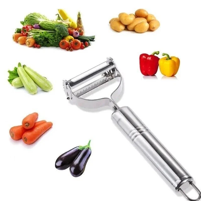 Stainless Steel Potato Peeler & Veggie Slicer – Multi-Purpose Kitchen Tool