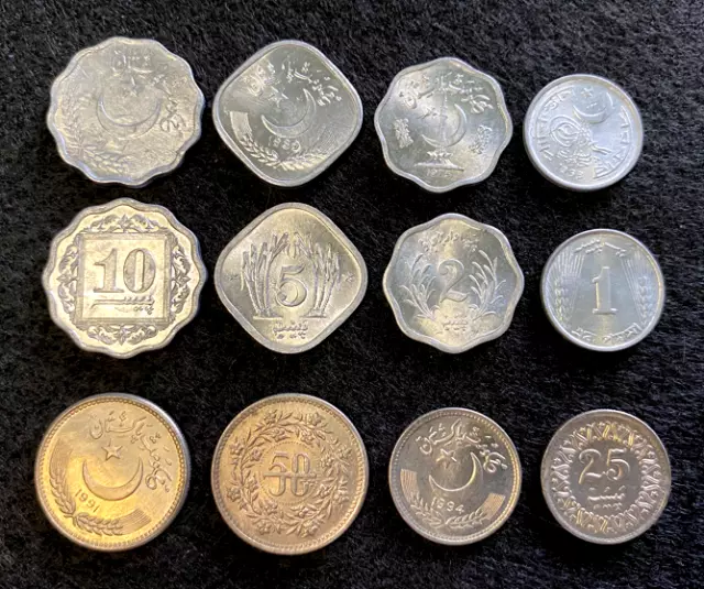 Pakistan 6 Coins Set 1, 2, 5, 10, 25, 50 Paisa UNC World Coins