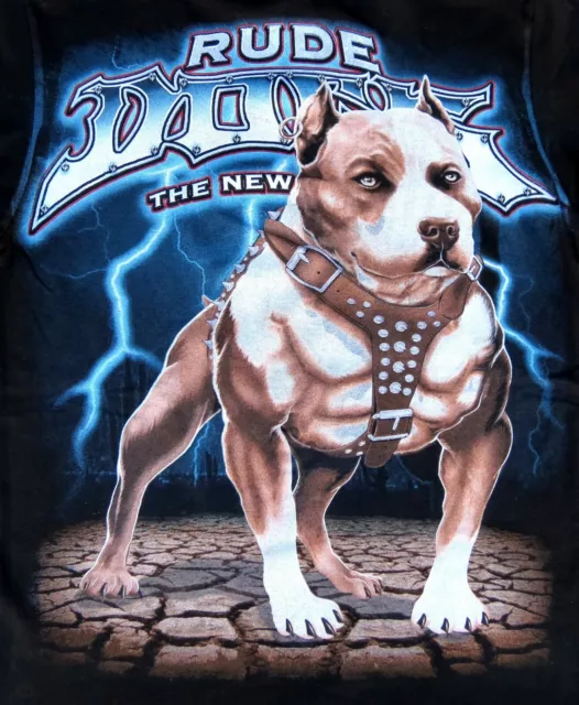 URBAN THE RUDE Dog Pitbull Black or Charcoal Short Sleeve T-Shirt S M L XL  $13.95 - PicClick