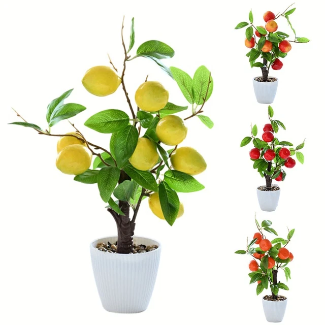 Albero di limoni artificiale AINSLEY con frutti, tronco artificiale, 200 cm