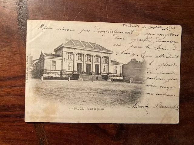 Cpa 49 Maine Et Loire/Bauge/Le Palais De Justice 1904 Stamp Brumur Seal