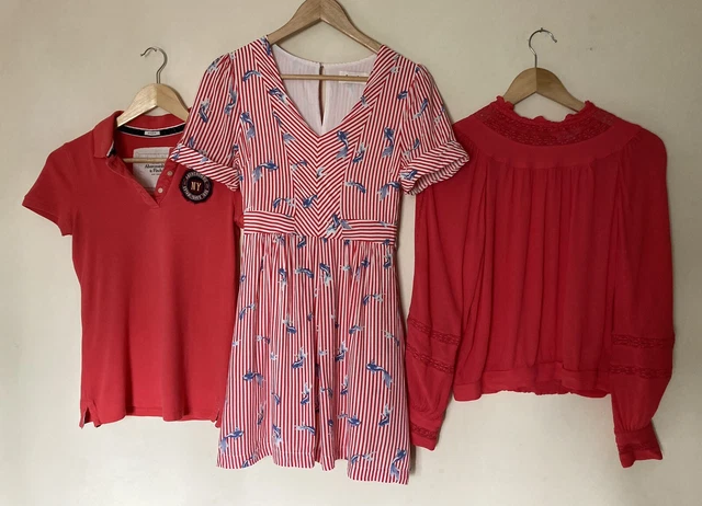Top abito rosso 3 articoli taglia 8 M&S Abercrombie Fitch donna vacanze estive