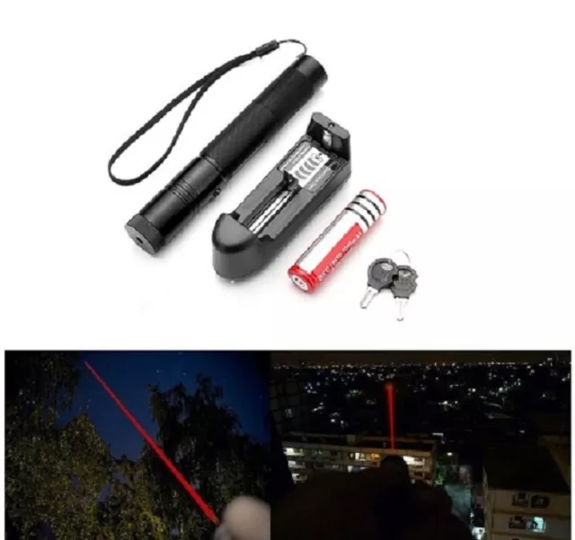 Ultra Puissant Pointeur laser  Rouge 1mw +clé de sécurité +batterie+chargeur
