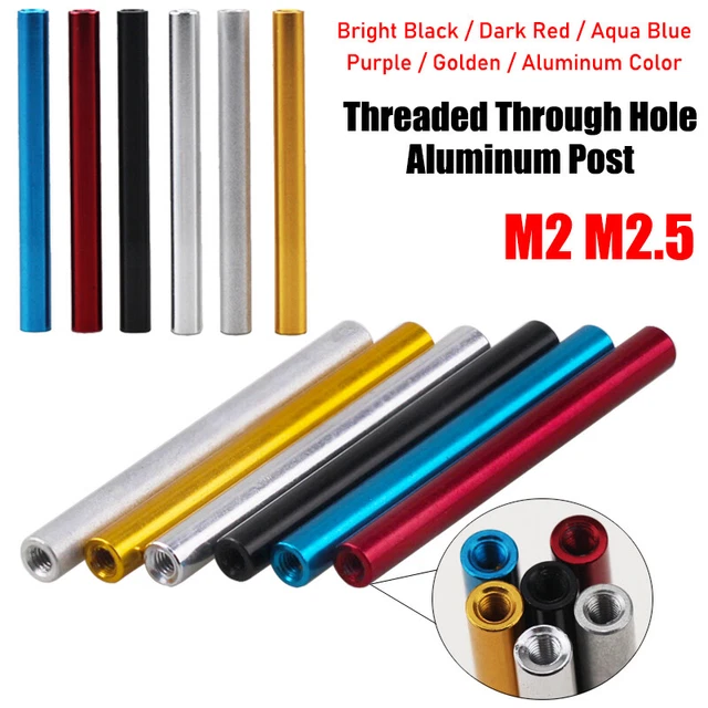 M2 M2.5 Aluminum Column Round Threaded Sleeve Stud Standoff Nut Connector Color
