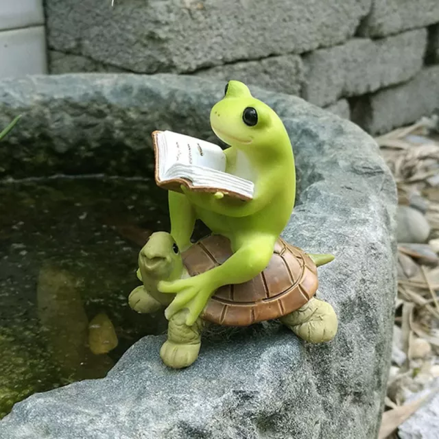 Cartoon Frog Resin Figurine Statue Fairy Garden Decor Crafts Desktop Decoration