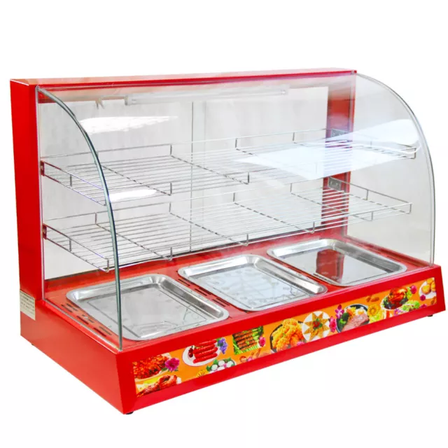 Food Warmer Heated Hot Food Pizza Pie Warmer Display Cabinet Commercial Large