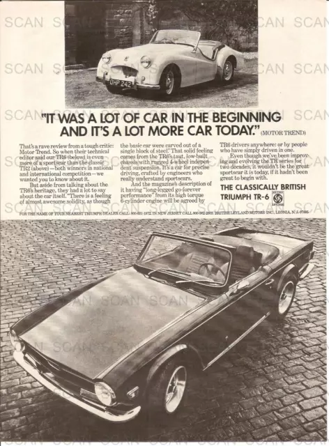 1972 Triumph TR-6 Vintage Magazine Ad  British Leyland