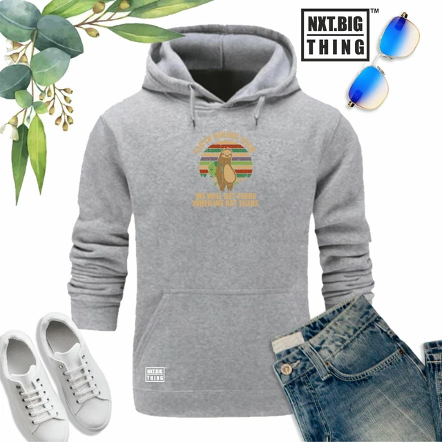 Felpa con cappuccio Sloth Hiking Team We Get There Escursioni in montagna fan di Natale regalo uomo top 2