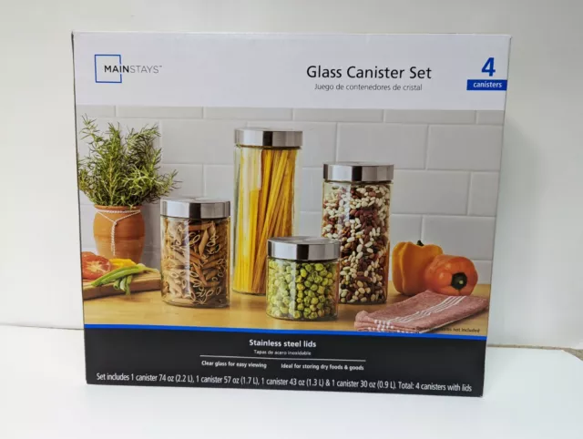 https://www.picclickimg.com/CBMAAOSwE8xh6Oay/4-Piece-Glass-Canister-Set-with-Stainless-Steel.webp