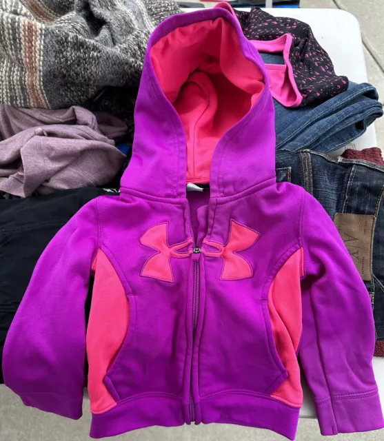 UNDER ARMOUR FULL-ZIP hoodie 2T Girls, Purple Pink $10.00 - PicClick