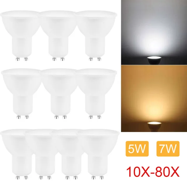 10/80x GU10 LED Birne Leuchtmittel 5W 7W Strahler Kaltweiß Warmweiß Glühbirne