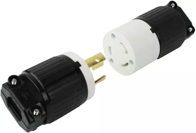 YGA017-KIT 30 Amp 250 Volt Male Female Twist Lock 3 Wire Plug Nema L6-30P/30R (Y