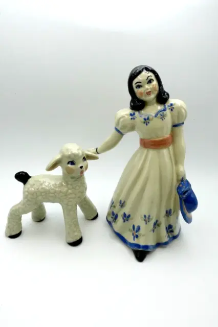 Ceramic Arts Studio Mary and Her Little Lamb Figurines Betty Harrington USA