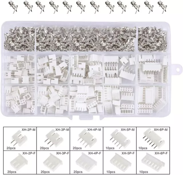 460pcs JST Connettore Kit, 2,54mm Pin Maschio Femmina cavo adattatore presa set