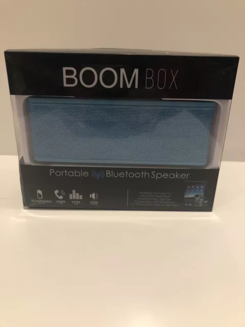 Haut-parleur sans fil Boombox Bluetooth neuf avec récepteur intégré (bleu) 2