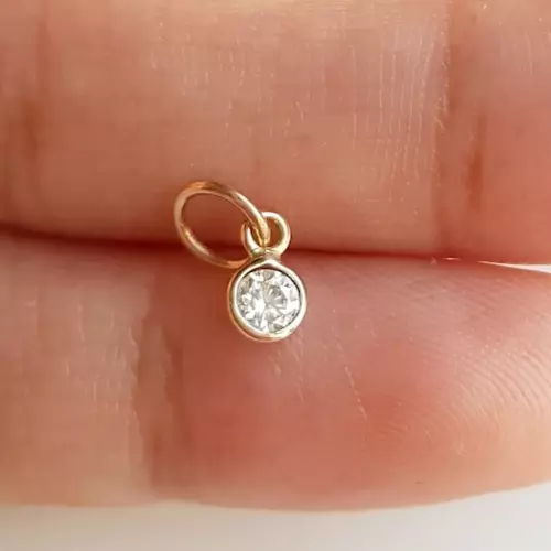 0.50 Ct Moissanite Round Cut Women's Small Pendant 14K Yellow Gold Plated