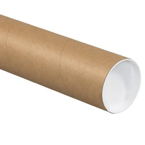 Aviditi P3030K Mailing Tubes with Caps 3" x 30" Kraft Pack of 24