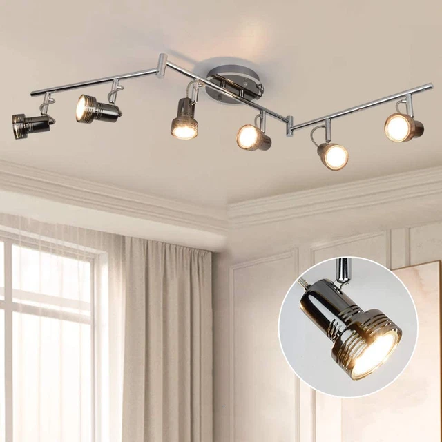 DLLT Faretti Soffitto Orientabile Con 6 X 3W Faretti Faretto Da Soffitto LED 6