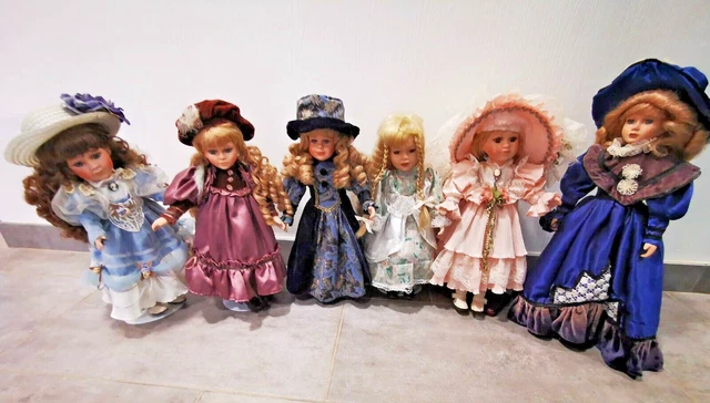 Lot De 6 Robes Anciennes Pour Poupée - Vêtements Miniatures Vintage