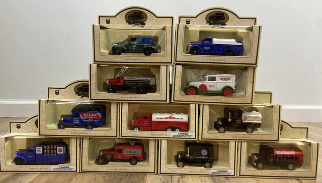 Huge LOT of 11 Vintage Die Cast Chevron Oil Gas Delivery Trucks Days Gone Lledo