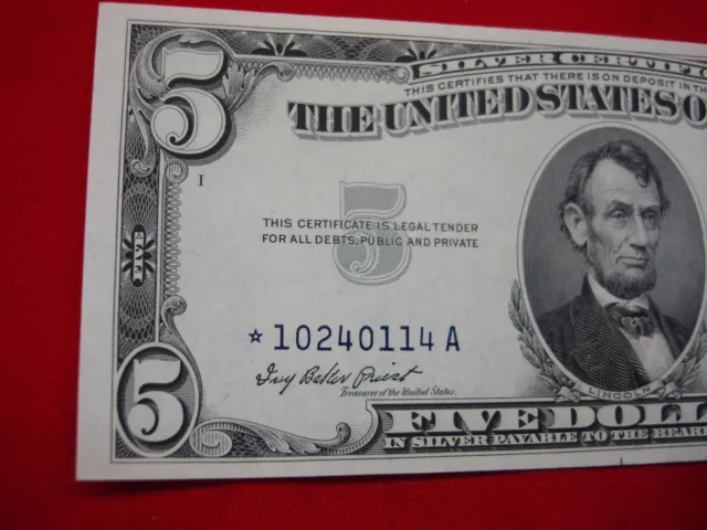 Series 1953 $5 Silver Certificate -*Star Note* - Crisp And Nice 3