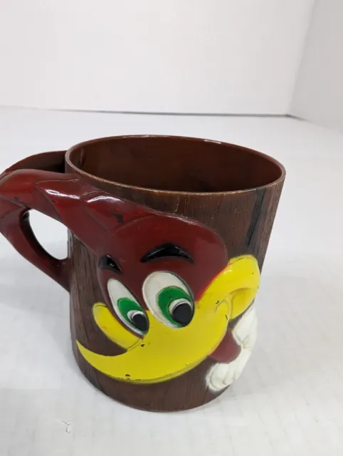 Vintage 1965 Woody Woodpecker Mug F&F Mold Co. Daytona Ohio Child Drinking Cup